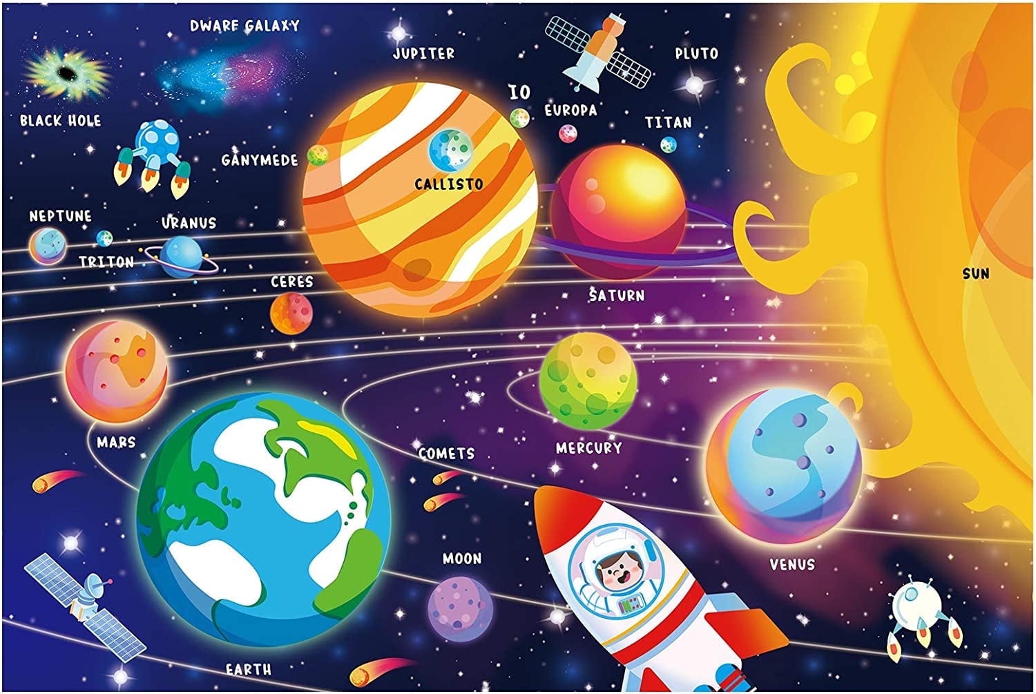 SYNARRY Space Puzzle for Kids Ages 3-8, 104-Piece