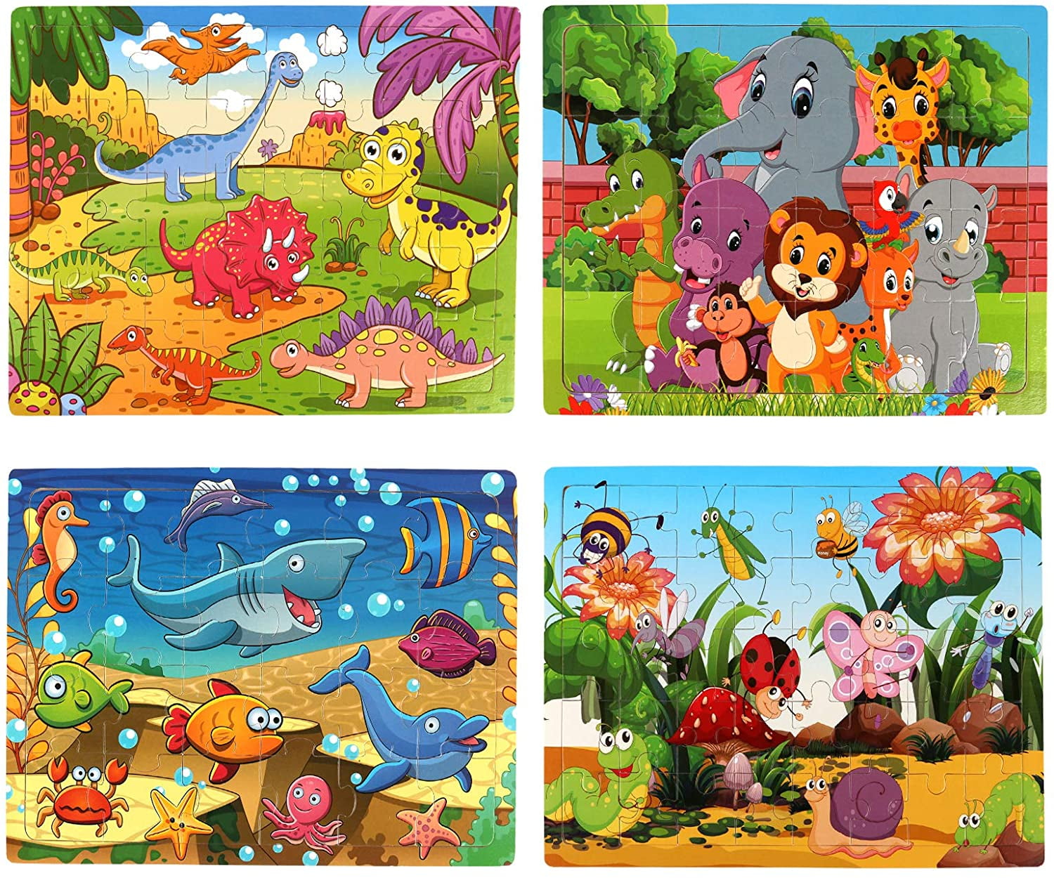 Montessori Mama Toddler Puzzles for Kids Ages 3-5 Dinosaur Puzzle 5-Pack, Montessori Toys for 3 Year Olds, Toddler Toys Age 2-4 Gifts for 3 Year Old