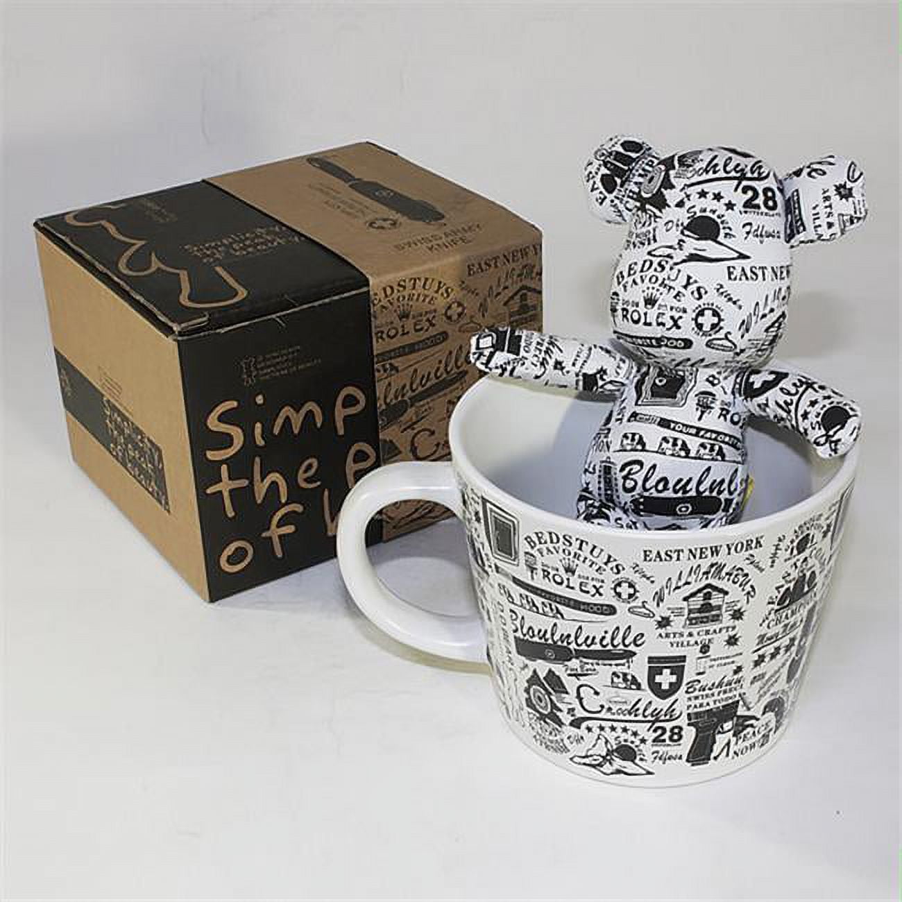 SYNC  Graffiti Stuffed Bear Mug 3.3 inch Height 3.3 inch