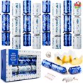thumbnail image 1 of Joyfy Christmas Crackers Party Table Favor, 8 Pcs No Snap Blue & White Snowflake Design for Xmas Holiday Dinner Traditions, 1 of 10