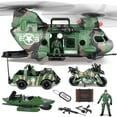thumbnail image 1 of Joyfy 10-in-1 Military Helicopter Toy Set with Light & Sound, Trucks, Boat, Bike, Army Men & Weapons - Army Toys for Boys, Christmas Birthday Gifts for Kids 3+, 1 of 7