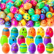Joyfy 100 Pcs 2.3" Plastic Easter Eggs Fillable for Easter Hunt,Easter Eggs Empty,Plastic Eggs for Easter