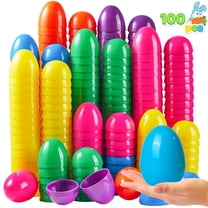 Joyfy 100 pcs 3.15" Easter Eggs, Fillable Empty Plastic Easter Eggs Bulk, for Easter Hunt, Filling Treats, Party Favor, Basket Stuffers, Classroom Prize Supplies, Decoration