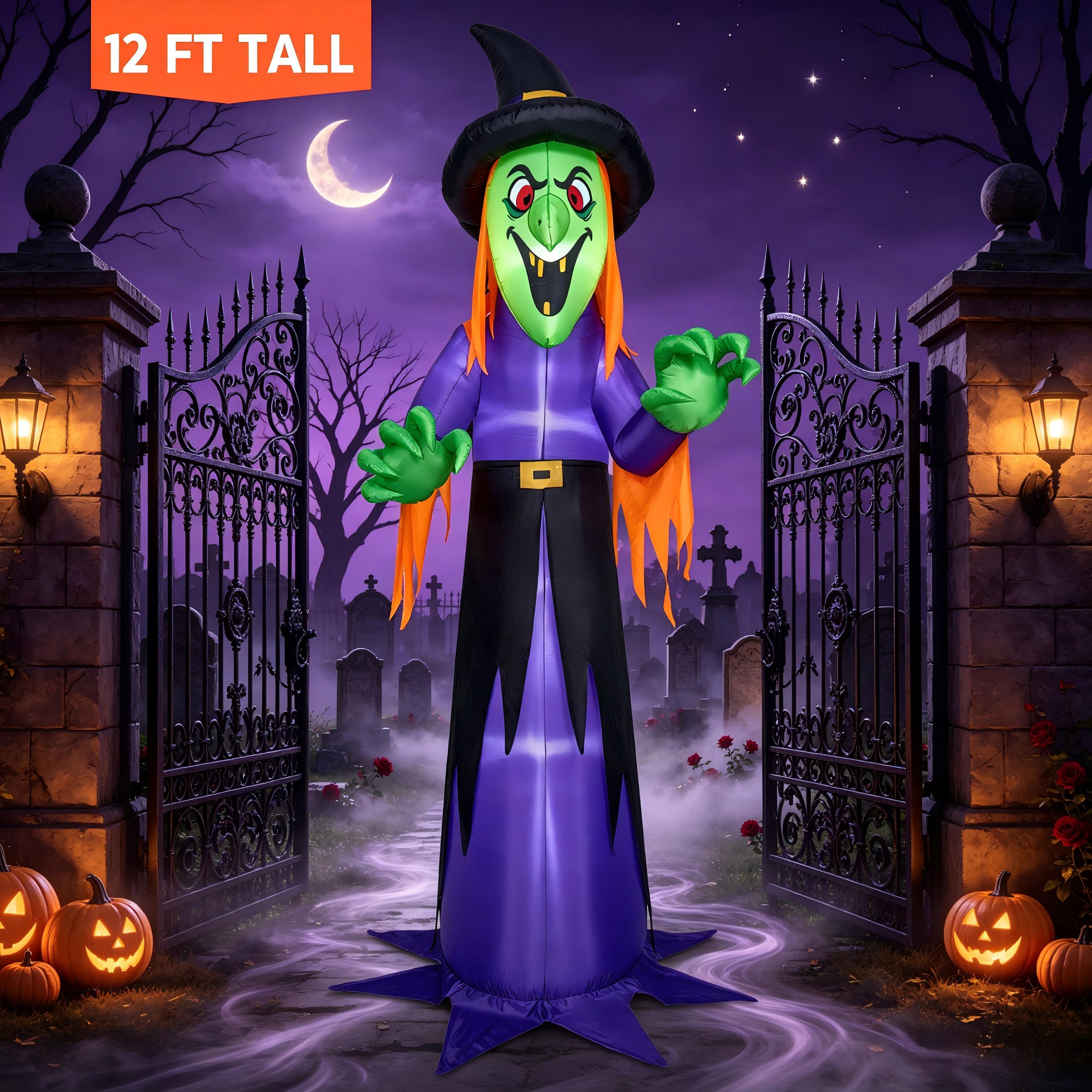 SYNCFUN 12 FT Inflatable Witch Built In LEDs Halloween Outdoor Decoration 5 5 Lb: Is It Right for You?