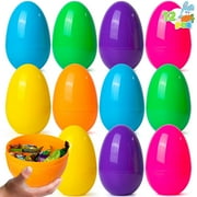 Joyfy 12 PCS 7" Plastic Jumbo Easter Eggs, Large Easter Eggs Empty for Filling Treats, Easter Eggs Hunt, Basket Stuffers Fillers, Classroom Party Favors