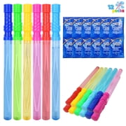 SYNCFUN 12 Pack Big Bubble Wands for Kids 14.6"   Bulk Bubble Wands with Bubble Refill, Easter Basket Stuffers & Outdoor Toys for Summer Fun