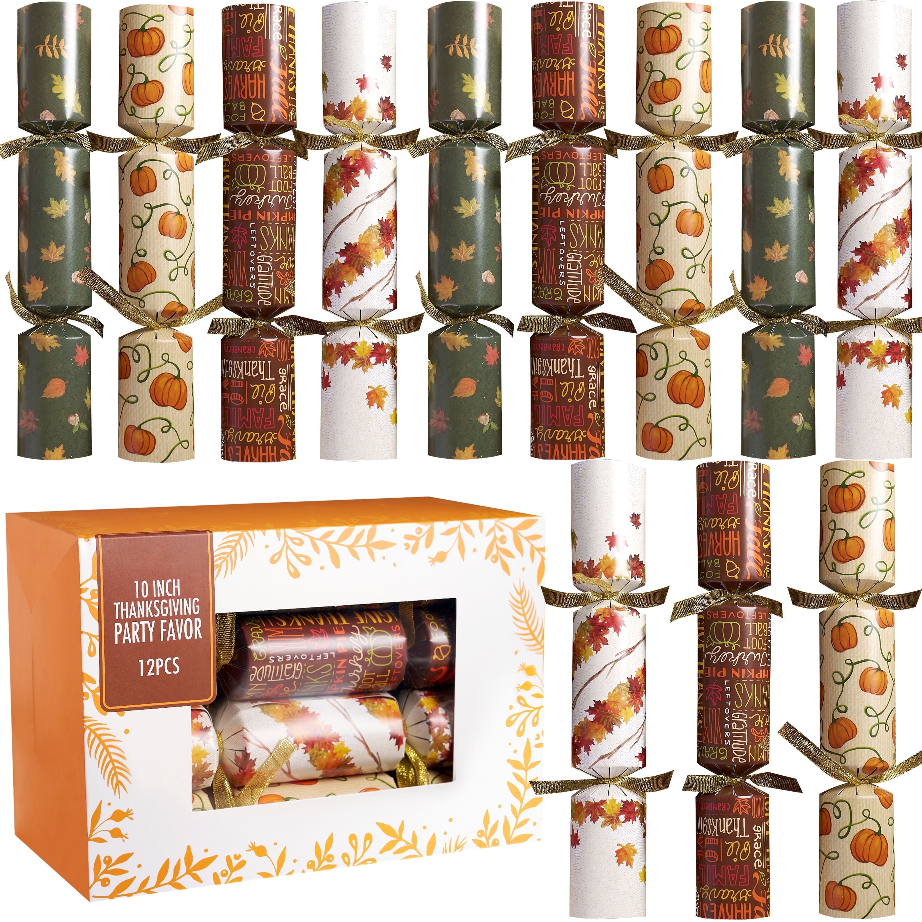 Joyfy 12 Pcs Thanksgiving Christmas Crackers Party Table Favor, No