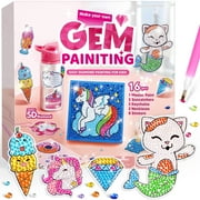 Joyfy 16 Projects Big Gem Art,5D Gem Painting Activities Kits for Kids, Diamond Arts And Crafts for Girls 6-12,Christmas Birthday Gift