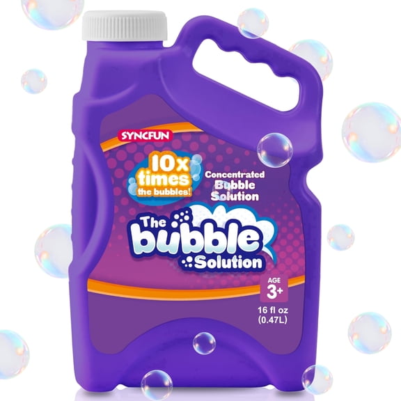 SYNCFUN 16 oz Bubble Solution Concentrated Refill – Makes 1.25 Gal for Bubble toys, Party Outdoor Fun