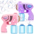 thumbnail image 1 of SYNCFUN 2 Pack Automatic Bubble Gun Set with 10 oz Refill Solution, 5000 Bubbles Per Minute High Output Machine for Outdoor Family Activities, Parties and Easter Basket Stuffers, 1 of 6