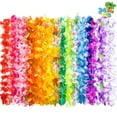 thumbnail image 1 of Joyfy 24 Pcs Hawaiian Leis Colorful Tropical Flower Leis Luau Party Supplies Beach Party Decorations Summer Party Favors Wedding Necklaces, 1 of 8