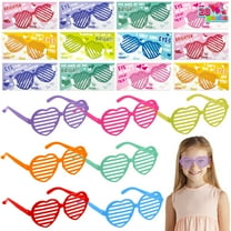 Joyfy 28 Packs Valentines Day Cards with Heart Shaped Glasses for Kids, Valentines School Classroom Exchange Cards Gifts, Valentines Party Favors