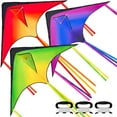 thumbnail image 1 of Joyfy 3 Packs Large Delta Kite, Easy to Fly for Kids and Adults with 328ft String, Large Delta Beach Kite for Outdoor Games and Activities, 1 of 8