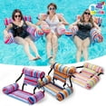 thumbnail image 1 of SYNCFUN 3 Packs Pool Lounge Chair for Adults, Striped Pool Float Hammock, Inflatable Swimming Pool Water Floating Chair for Outdoor, Beach, Pool, Lake, 1 of 6