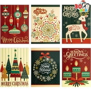 SYNCFUN 72 Pcs Christmas Holiday Greeting Cards with Envelopes for Winter Xmas Season Merry Christmas Cards, Winter Animal Collection, Wintertime Gifts Cards