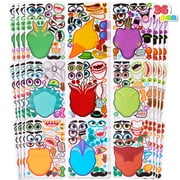 SYNCFUN 36 Pcs 9.8”x6.7" Make-a-Face Sticker Sheets for Kids Dinosaur Fantasy Animal Mix and Match Stickers, Dinosaur Birthday Holiday Party Favor Craft Gifts for Toddlers