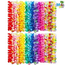Joyfy 36 Pcs Hawaiian Leis Bulk, Flower Leis for Luau Party Decorations and Tropical Hawaiian Party Decorations, Beach Party Favors and Summer Party Supplies
