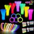 thumbnail image 1 of Joyfy 400 Pcs Glow Sticks Bulk 8" Bracelets Necklaces Glow in the Dark Glowsticks Super Bright Light Up Party Favors Neon Party Supplies for Halloween Christmas Easter, 1 of 10