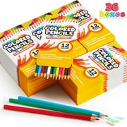 SYNCFUN 432-Piece Bulk Colored Pencils 12 Colors ,Pack of 36 Set for Kids,For Classroom, Preschool Activities, Art Projects, Back to School Supplies