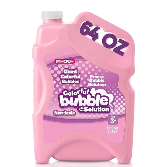 SYNCFUN 64oz Bubble Solution Refill - Premixed for Bubble Machine ...