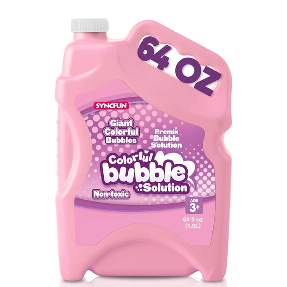 SYNCFUN 64oz Bubble Solution Refill - Premixed for Bubble Machine & Toys, Kids Outdoor Fun | Easter, Summer