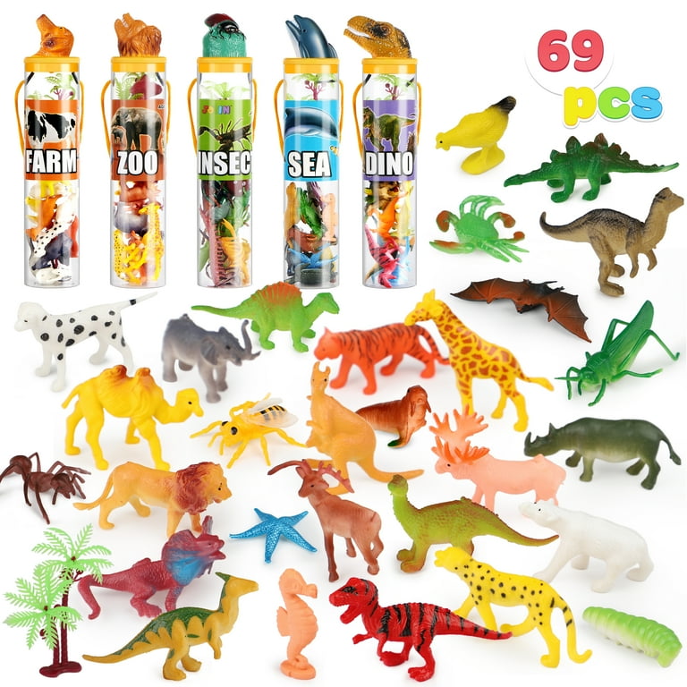 Free Shipping! SYNCFUN 69Pcs Small Animal Figures Set