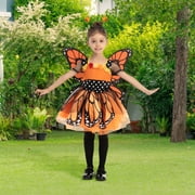 SYNCFUN Butterfly Costume for Kids Girls, Halloween Fairy Princess Costume for Toddler Child