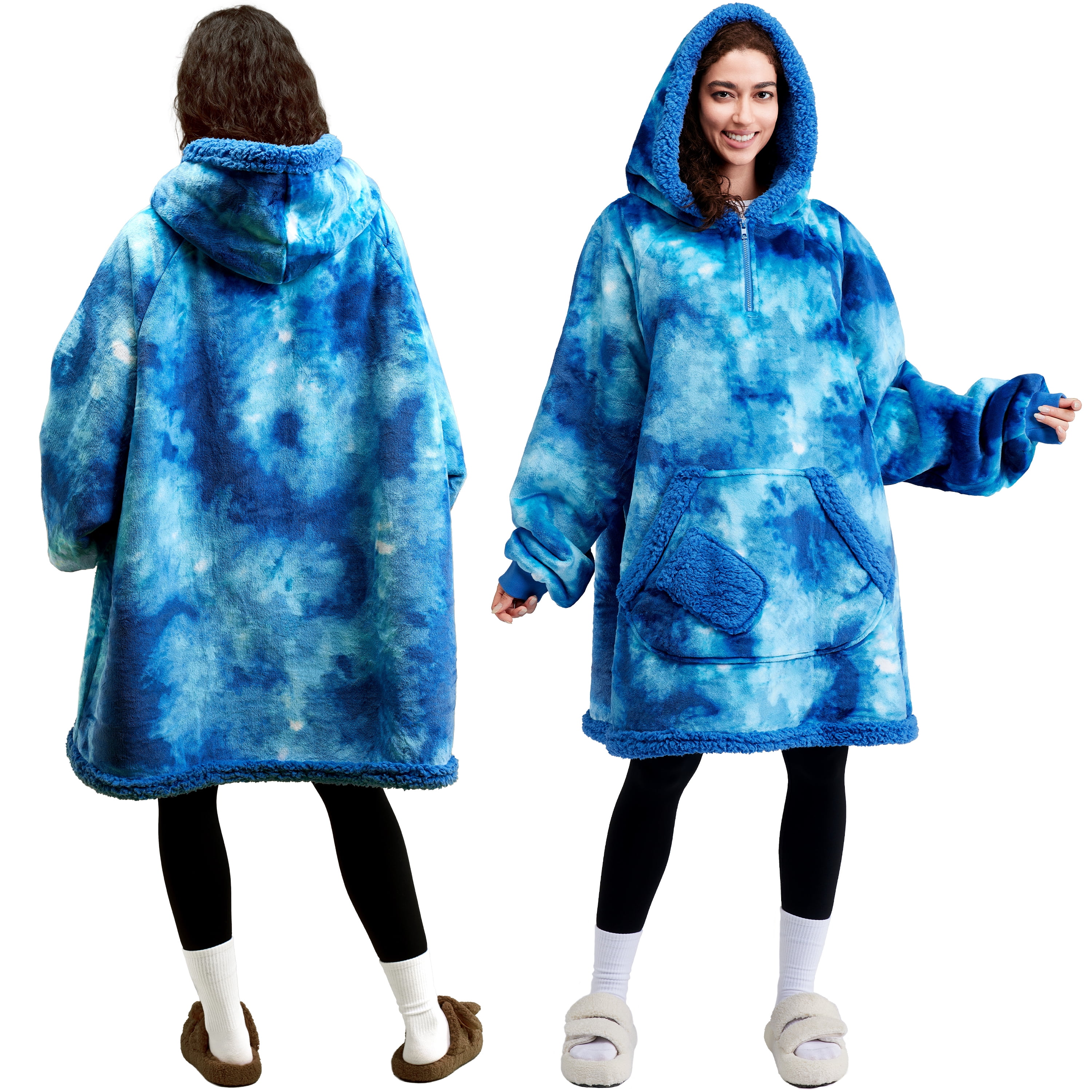 SYNCFUN Wearable Blanket Oversized Sherpa Sweatshirt, Warm and Cozy Hoodie Blanket for Adult Christmas Birthday Gift