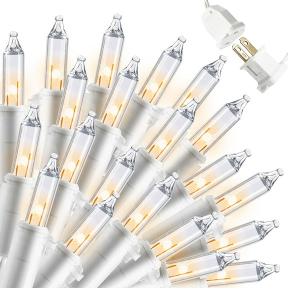 Joyfy Clear Christmas Lights,39FT 200(2x100)-Count Led Clear White Christmas String Lights,Connectable White Wire Xmas Tree Lights for Indoor Outdoor Christmas Decorations Holiday Party Decor