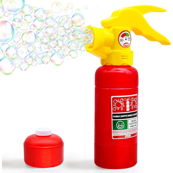 SYNCFUN Automatic Fire Extinguisher Bubble Machine with 230ml Solution, High Output Bubble Maker for Easter Basket Stuffers, Fireman Themed Party Favors and Spring Outdoor Activities
