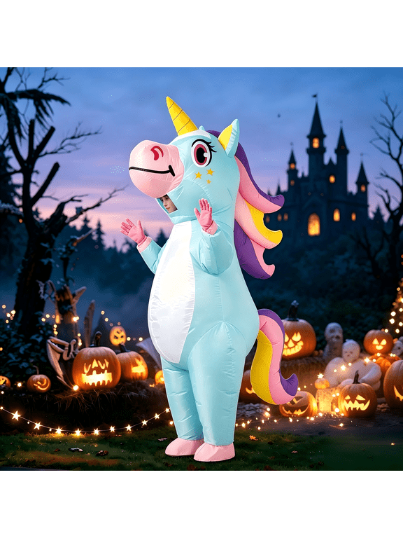 Inflatable Costume for Adults, Blow Up Full Body Unicorn Costume, Halloween Inflatable Costume for Dress Up Party