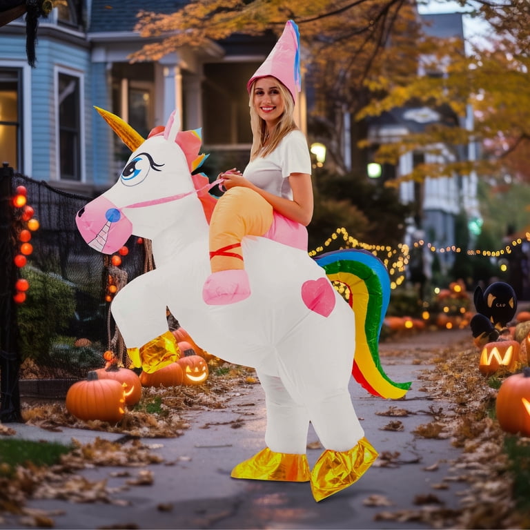 Inflatable Unicorn Rider Costume - Adult/Kids Blow Up Carry Me Costume - Book Week