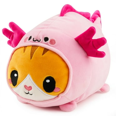 Joyfy Kawaii Axolotl Cat Stuffed Animal Weighted Plush Toy 11" Soft Cute Plushies Pillow for Kids and Adults, Surprise Birthday Gift for Boys and Girls