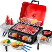 Joyfy BBQ Grill Playsetfor Kids, Kitchen Toy Set with Pretend Smoke, Color-Changing Play Kitchen Accessories, Indoor Outdoor Cooking Toy for Boys Girls Christmas Birthday Gift