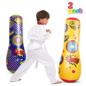 Joyfy 2 Pack Punching Bag for Kids,47 Inches Double-sided Inflatable Bop Bag With Bounce-back Action for Toddler