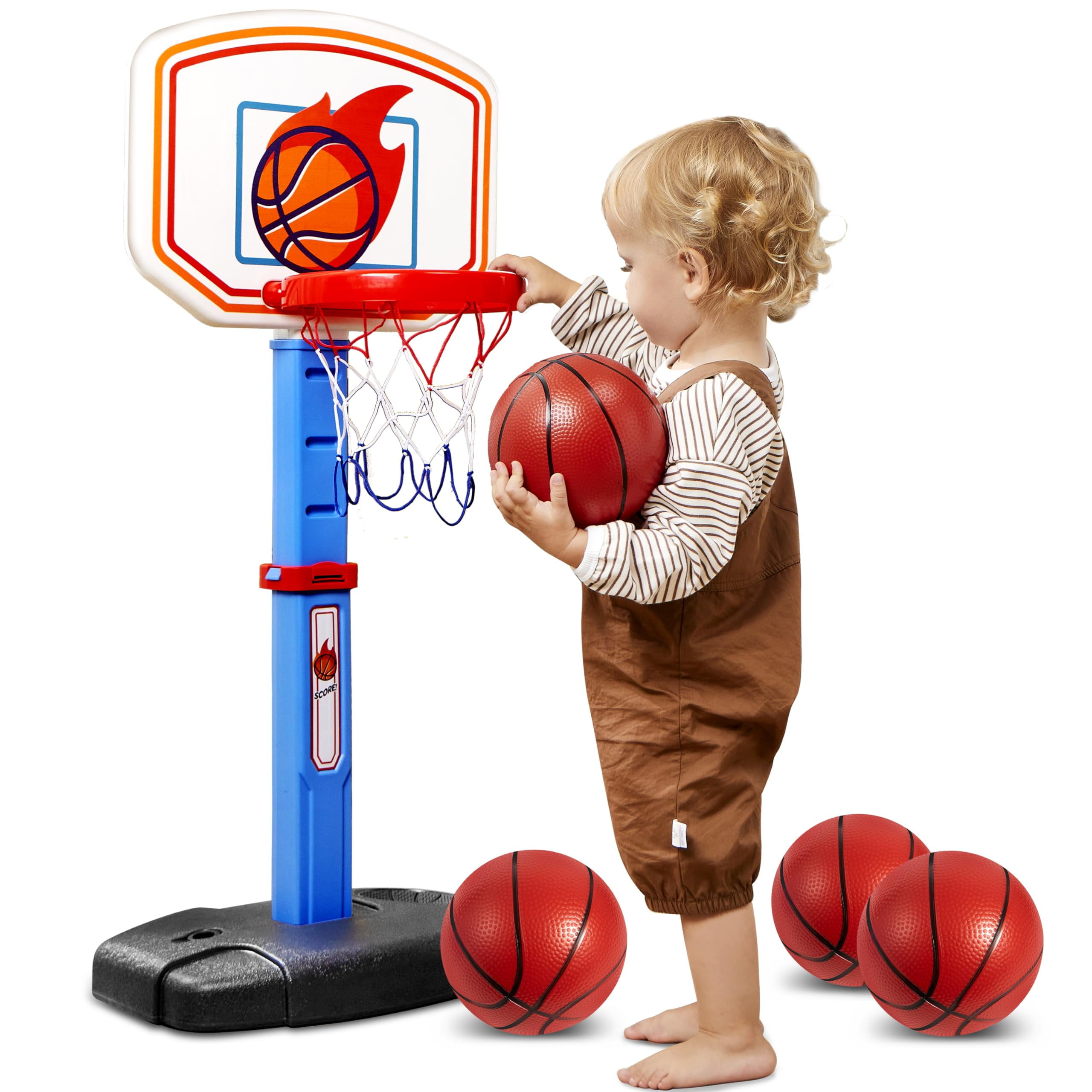 SYNCFUN Toddler Basketball Hoop, Indoor Basketball Game Set for Kids 1