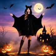Joyfy Women s Black Bat Costume with Attached Ears for Halloween Party Cosplay and Themed Dress Up