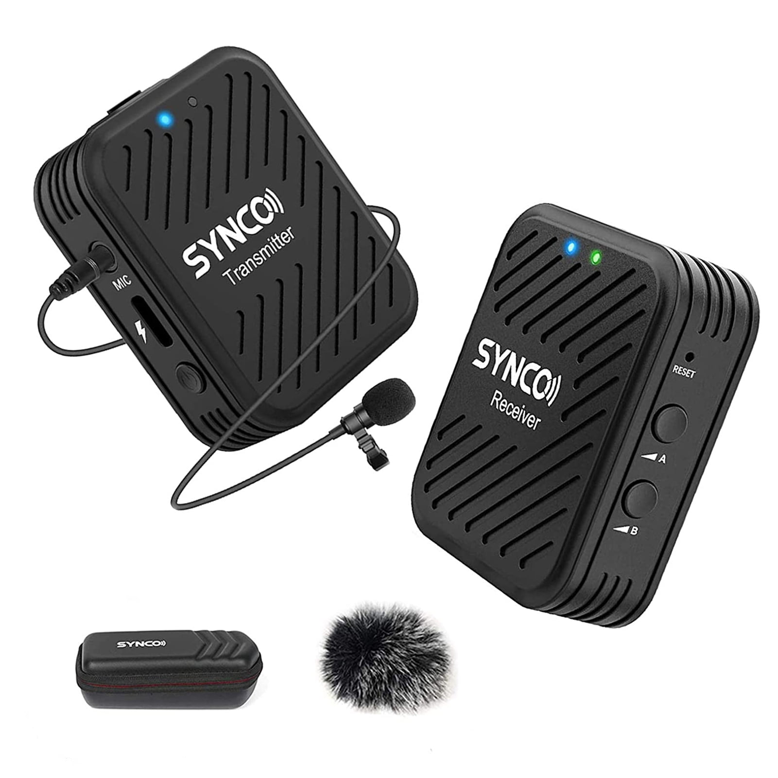 SYNCO G1(A1) 2.4G Wireless Microphone System with 1 & 1 Receiver & 1  Lavalier Microphone 70M Transmission 3.5mm Plug for Smartphone Camcorder  Vlog