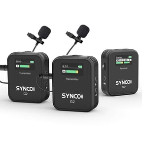 SYNCO G2(A2) 2.4G Wireless Lavalier Microphone System 2 Transmitter & 1 Receiver for Camera Smartphone Tablet Vlogging