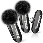 SYNCO P2XT Wireless Lavalier Microphone, USB-C Wireless Microphones for iPhone 15/16/17, Andriod Phone,2 Lapel Mics for Tiktok, YouTube, Streaming
