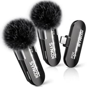 SYNCO P2XT Wireless Lavalier Microphone, USB-C Wireless Microphones for iPhone 15/16/17, Andriod Phone,2 Lapel Mics for Tiktok, Youtube, Streaming