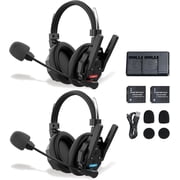 SYNCO XTALK XMAX2 Wireless Intercom Headsets 1640ft Dual Ear Noise Cancelling Headset for 2 Person Events Production