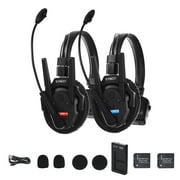 SYNCO XTALK XPro2 Wireless Intercom Headset System, 2.4 GHz 1640FT/500M Full Duplex for 2 Persons Communication with Noise Cancellation for Live Show Stage Performance Movie Shoot