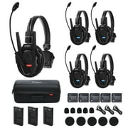 SYNCO XTALK XPro5 X5 Xpro Wireless Intercom Headset System 2.4 GHz 500M/1640FT Full Duplex for 5 Person Communication with Noise Cancerllation for Live Show Stage Performance Movie Shoot