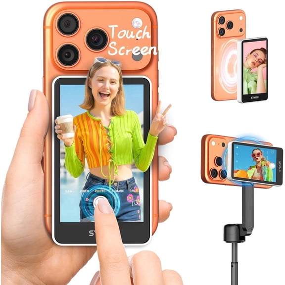 SYNCO Xview Touch Screen Selfie Monitor 4K/1080p Magnetic Back Camera Vlog Monitor 164FT Range for iPhone 7-17 Series