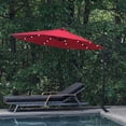 thumbnail image 1 of SYNGAR 10ft Outdoor Patio Umbrella, LED Solar Power Hanging Umbrella with Solar Panel, 24 LED Bulbs, Crank & Cross Base, UV Protection Patio Offset Umbrella for Yard, Garden, Poolside, Red, D094, 1 of 7