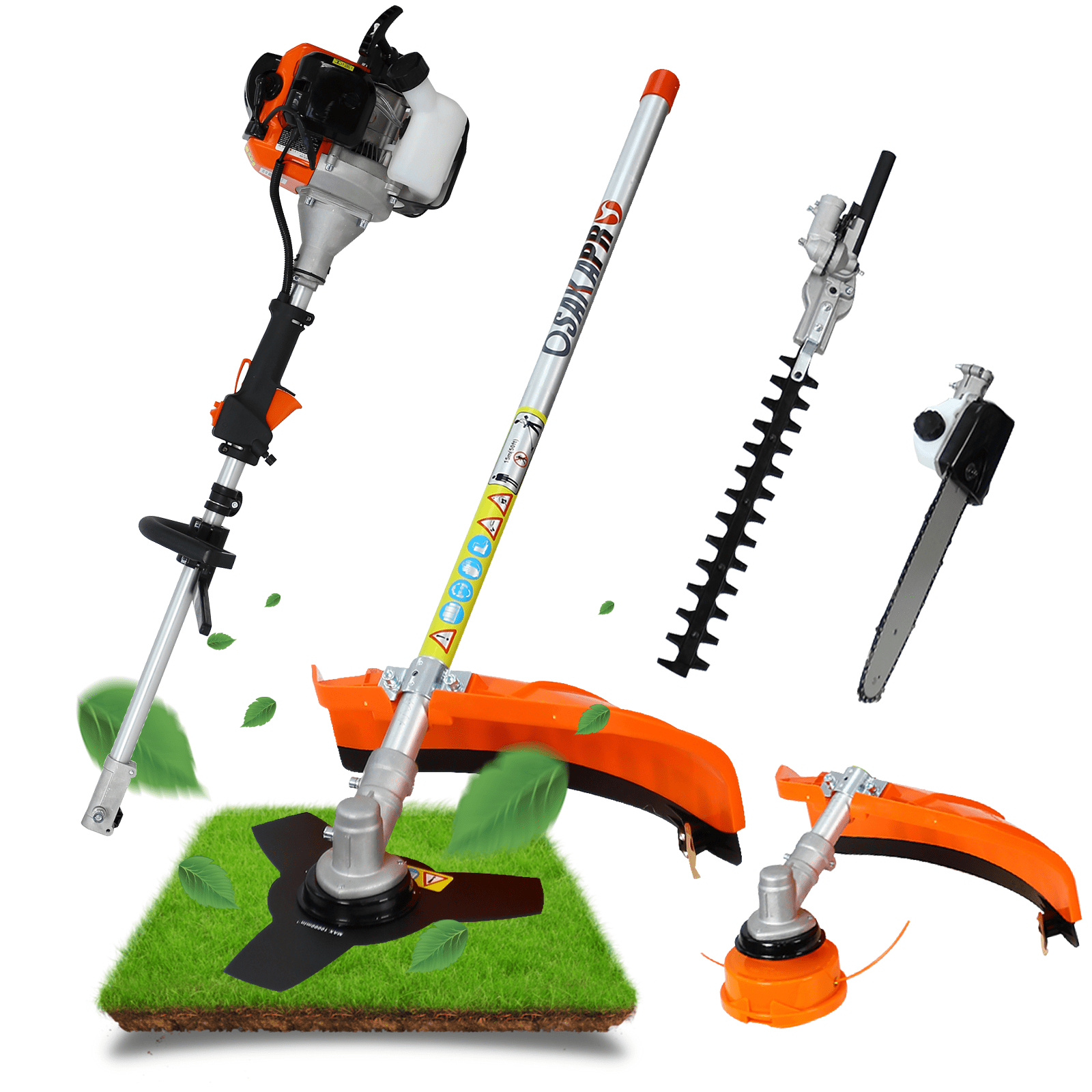 SYNGAR 4 in 1 Grass Trimmer, Multi-Functional String Trimmer with Gas Pole Saw, Hedge Trimmer, Grass Trimmer, and Brush Cutter, Weed Eater for Patio Garden Lawn, 33CC 2-Cycle