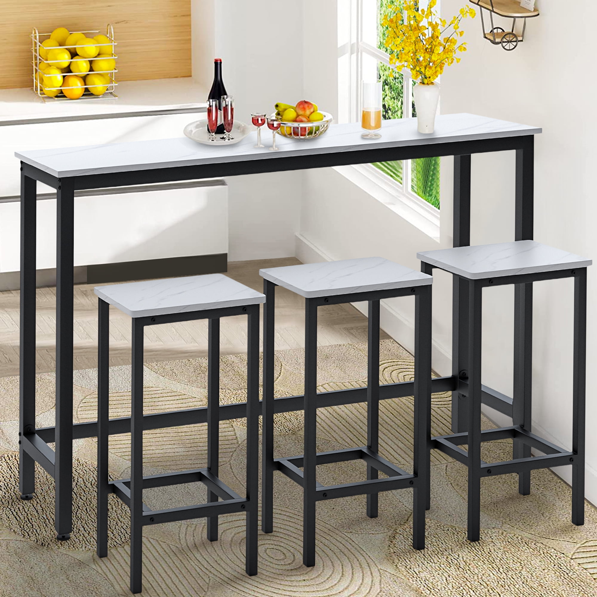 SYNGAR 4 Piece Counter Height Dining Set White
