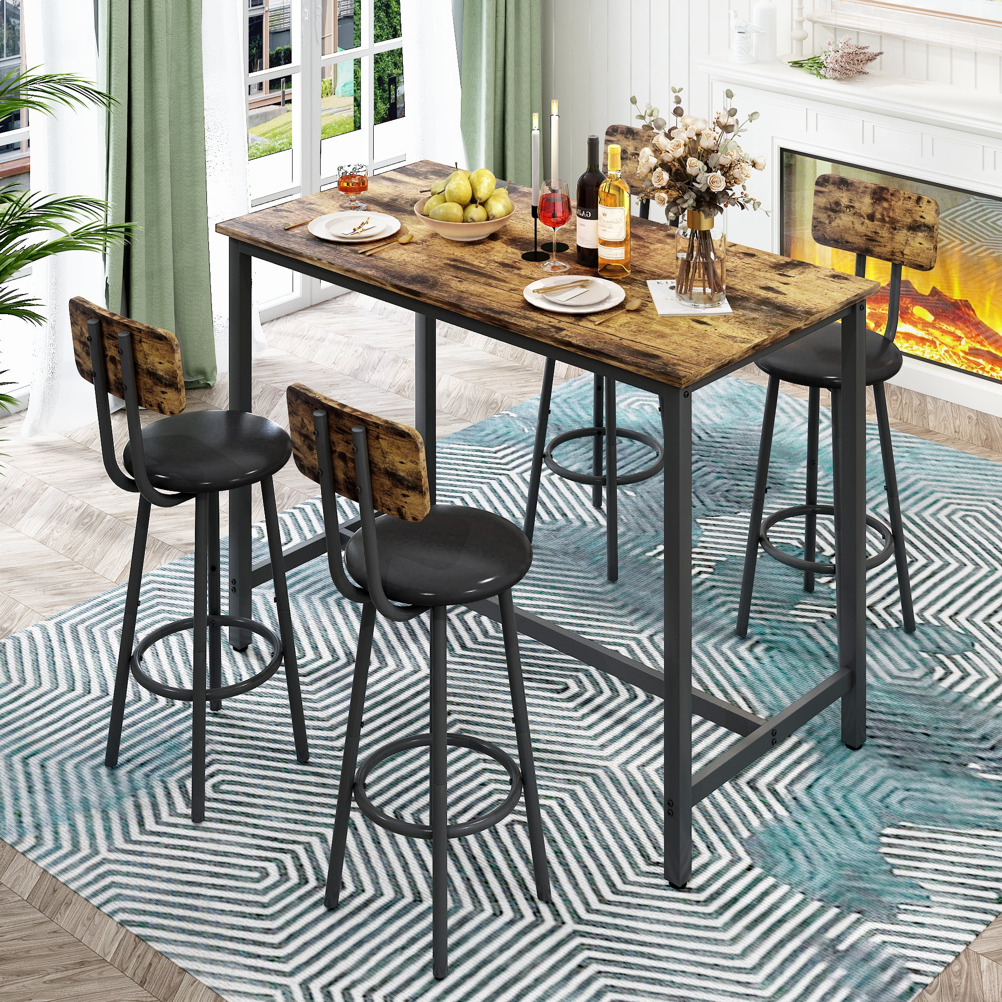 SYNGAR Compact 5-Piece Dining Set, Dining Table with 4
