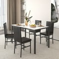 thumbnail image 1 of SYNGAR 5 Piece Dining Set, Modern Dining Table and Chairs Set for 4, Kitchen Dining Table Set with Faux Marble Tabletop & 4 PU Leather Upholstered Chairs, for Small Space, Breakfast Nook, D8836, 1 of 11